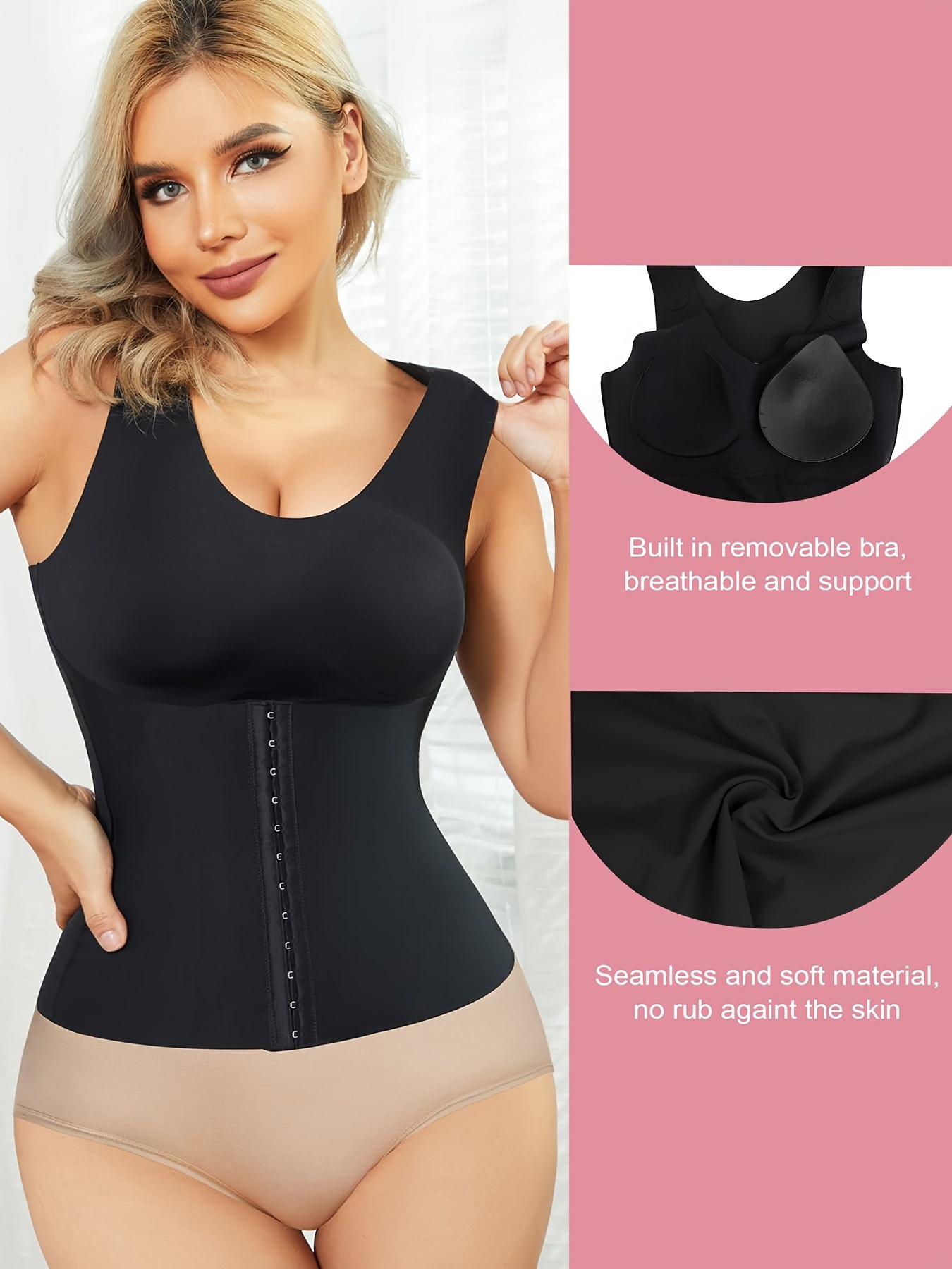 Front Buckle Shaping Tank Tops Tummy Control Slimmer Open - Temu
