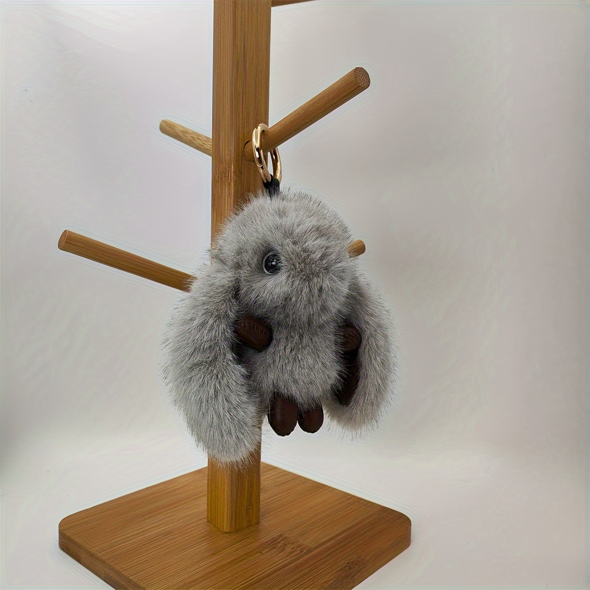 Fluffy Rabbit Fur Keychains Pompom Hamster Keychain Cute Plush Koala Key  Chains