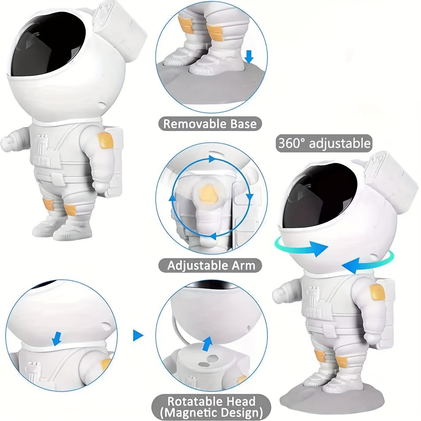 1 Peça Projetor Astronaut Galaxy Star, Projetor Noturno Estrelado E  Nebulosa, Temporizador E Controle Remoto, Adequado Para Meninos Assistirem  Jogos De Futebol E Jogos De Computador Com Luzes Atmosféricas, Carro E  Quarto