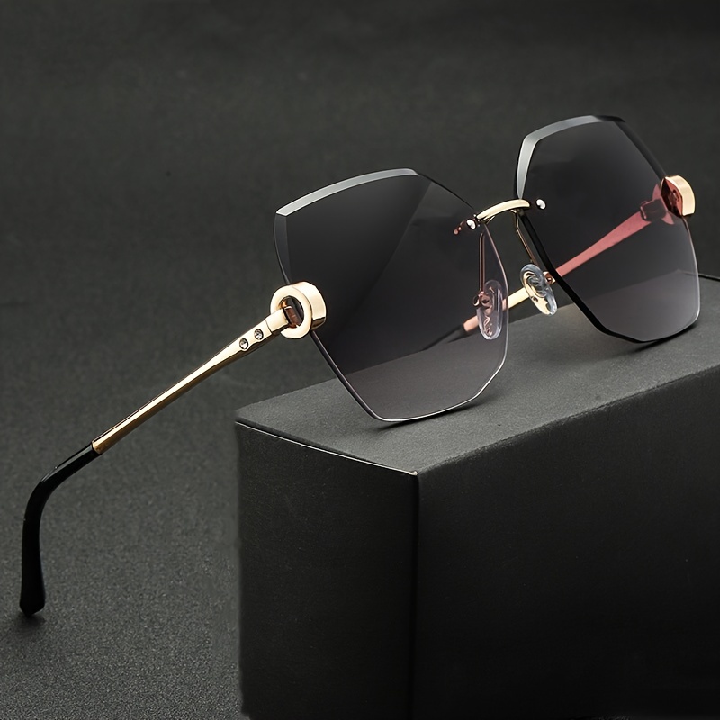 Rimless Sunglasses For Women - Temu