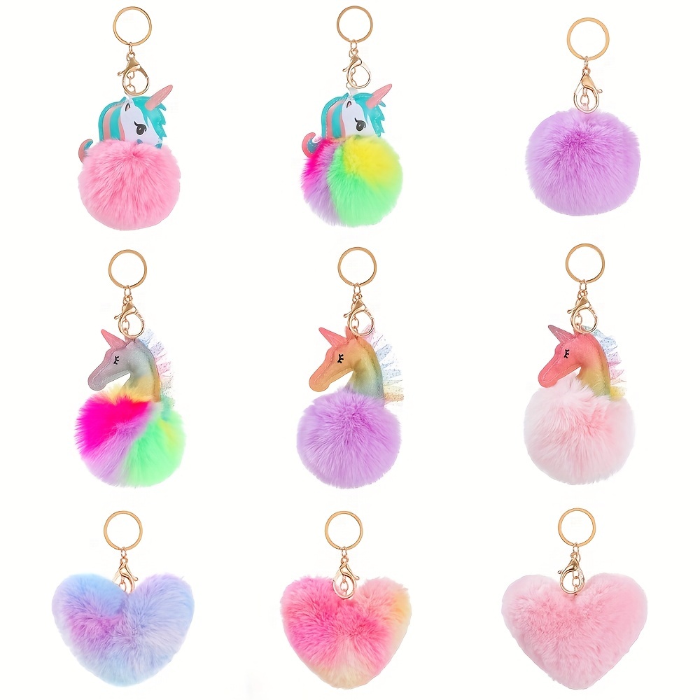 Unicorn Keychain Shape Keychains Decor Hot Pink Accessories for