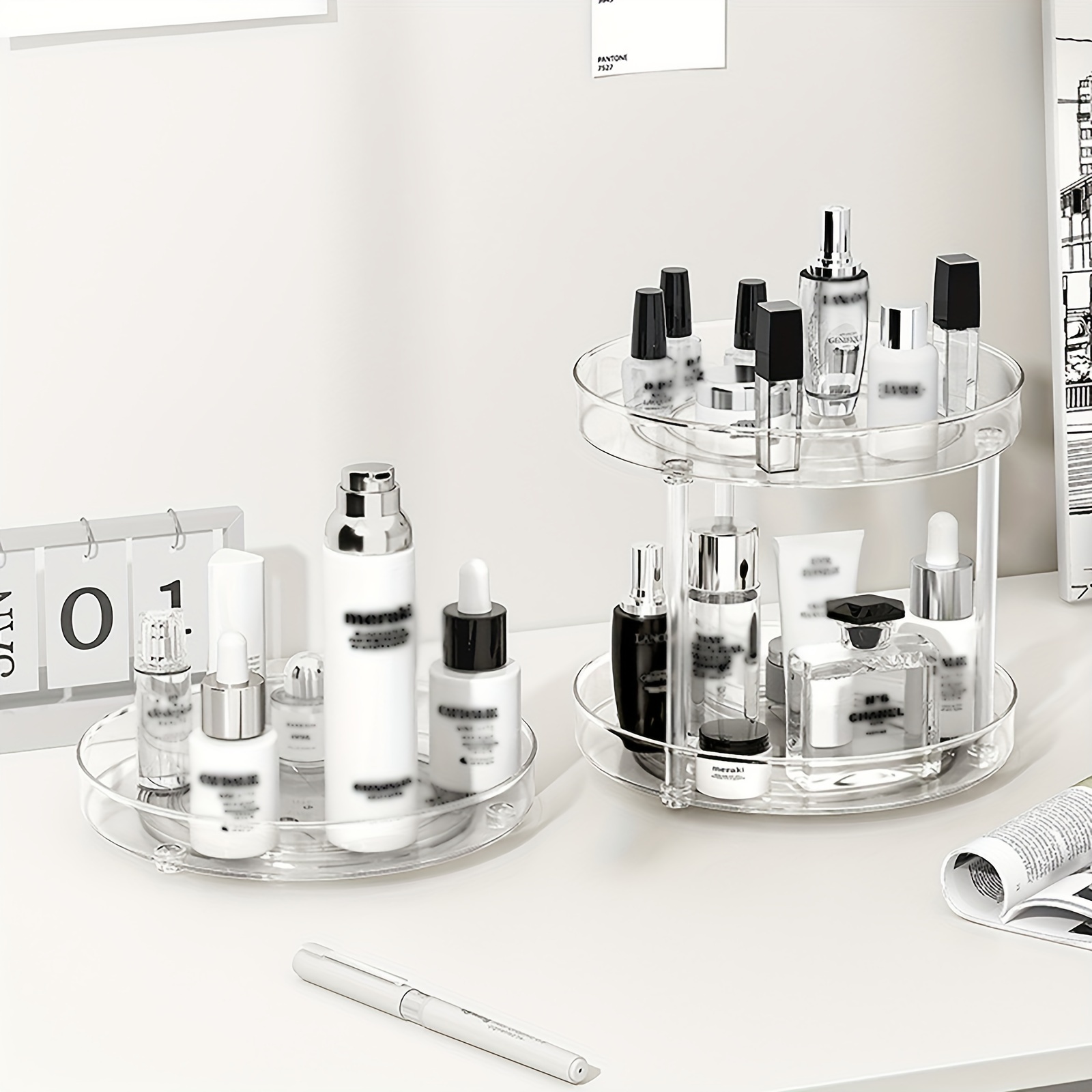 360 Rotating Makeup Organizer Vanity High capacity Skincare - Temu