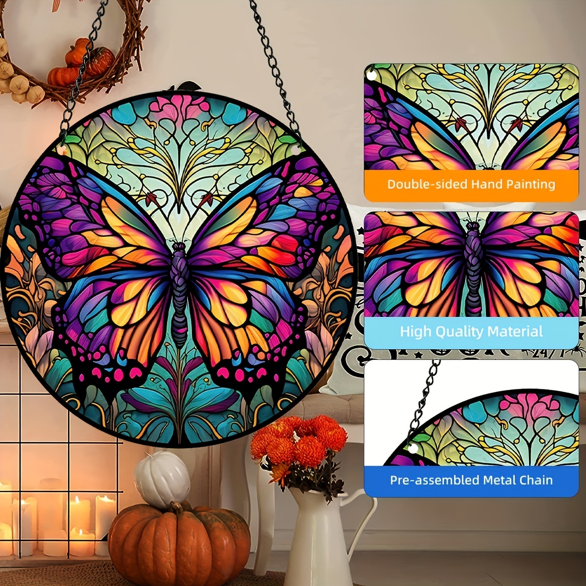 Butterfly Hanging Window Decor Sun Catcher for Nature Lover - Fall Decor
