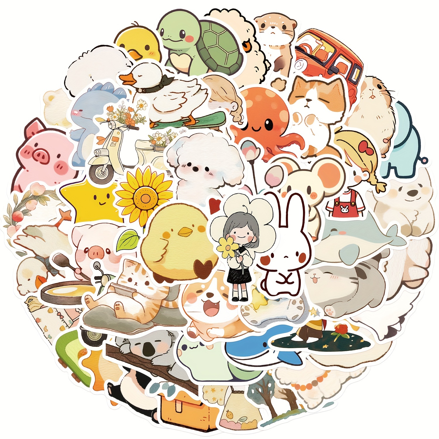 200 Pieces Anime Stickers Kawaii Cartoon Gift for Kids Teen Birthday Party Vinyl Waterproof Stickers for Water Bottle,Hydro Flasks,Scrapbook,Laptop