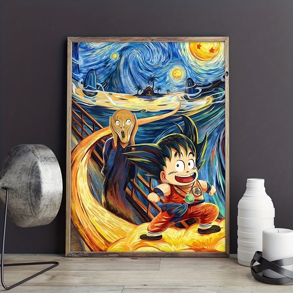 Abstract Canvas Painting Fantasy Japanese Anime Cute Cat - Temu