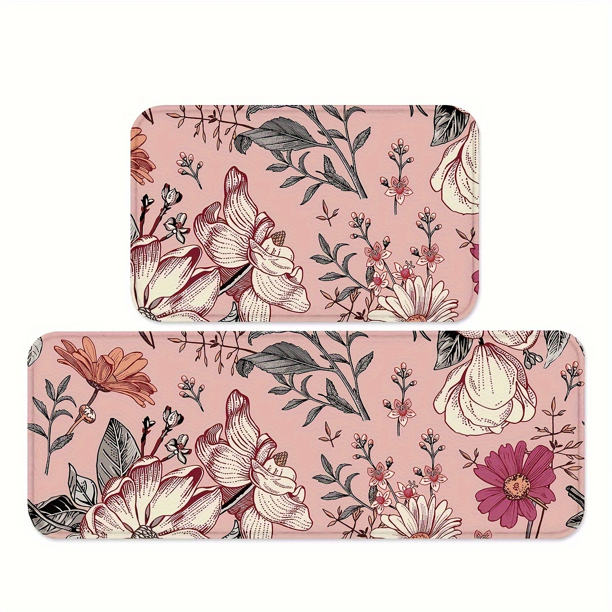 

1/2pcs Lovely Kitchen Mats, Non-slip And Washable Carpets, Soft Absorbent Rugs, For Bedroom, Laundry Room, Bathroom, Home Decor, Spring Decor, Valentine's Day, 2 Sizes Can Be Ordered Separately