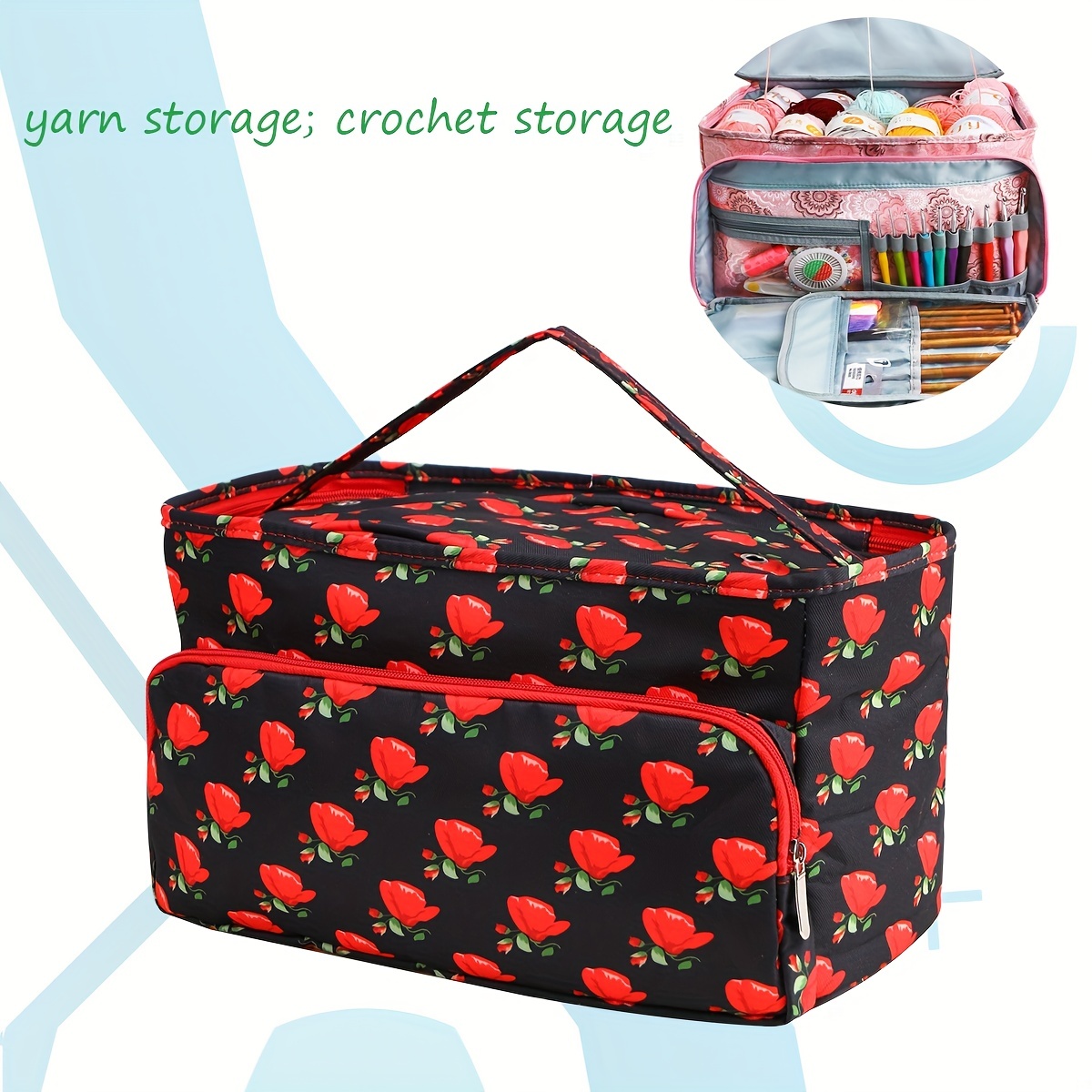  Katech 3 Packs Crochet Bag Organizer-Yarn Storage Bag with  Adjustable Shoulder Strap-Travel Crochet Project Bags and Totes-Yarn  Organizers and Storage-Knitting & Crochet Supplies Christmas Gift : Arts,  Crafts & Sewing