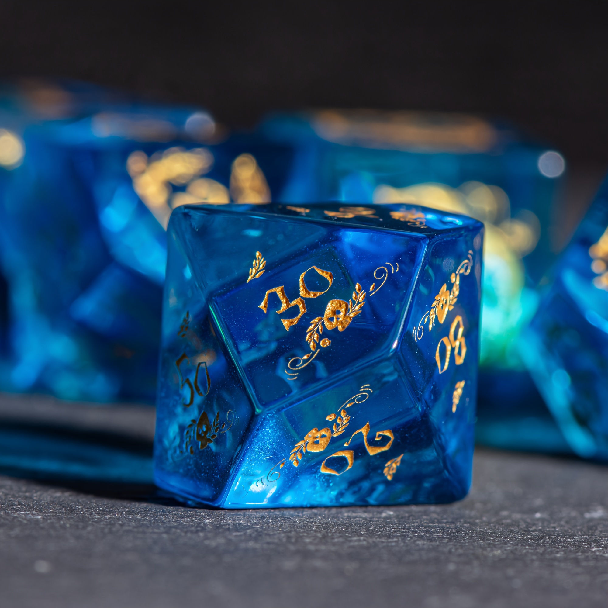 Aquamarine on sale dice set