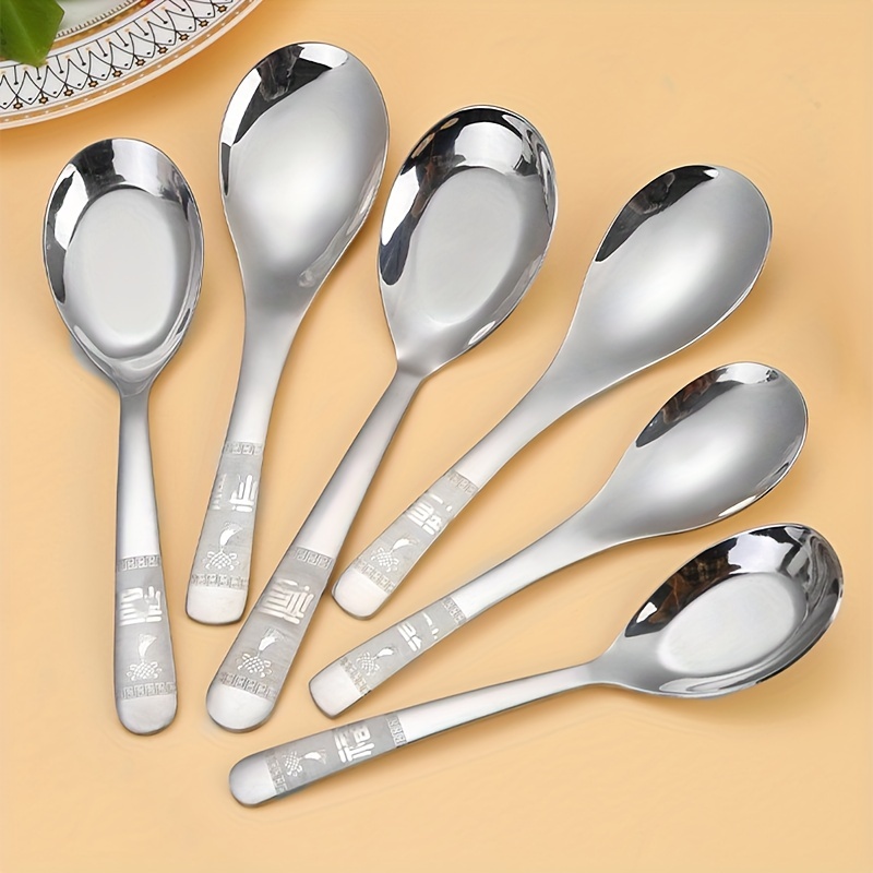 Thickened 304 Stainless Steel Soup Spoon 3 Sizes Square Head Flat