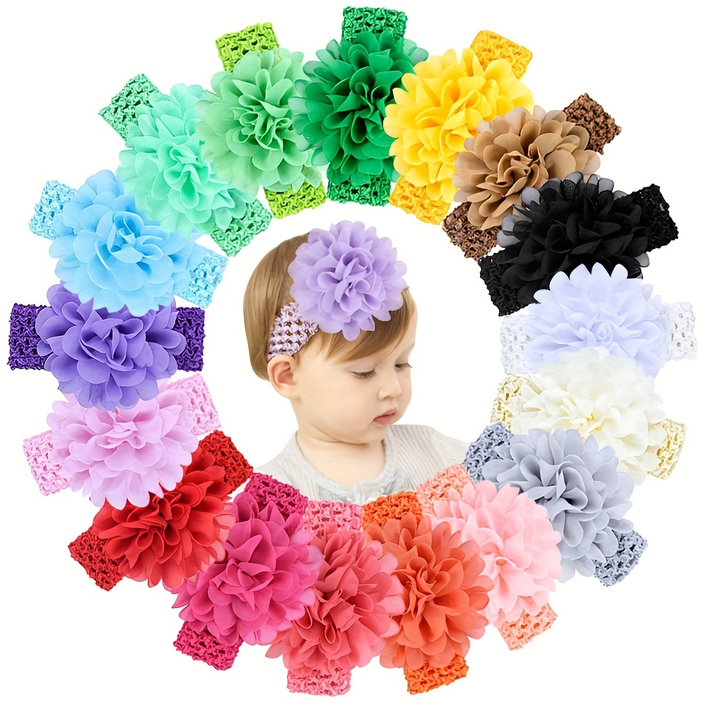 

9pcs Adorable Floral Hollow Elastic Headbands - Perfect For Baby Girls' Hair Accessories, Ideal Choice For Gifts