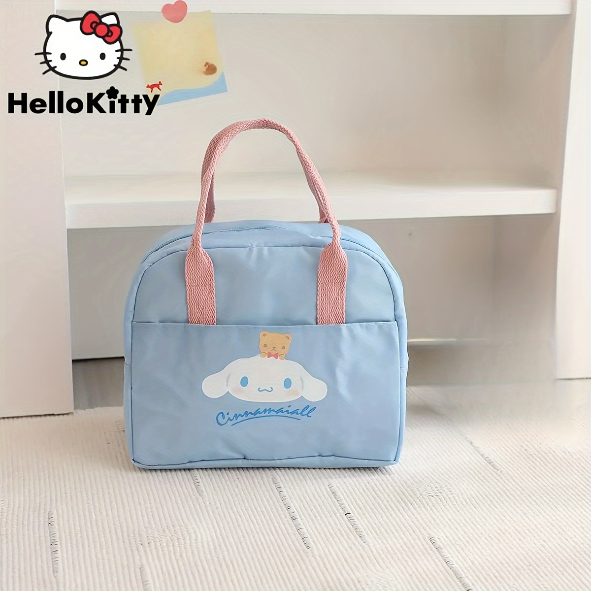 Sanrio Hello Kitty Bento Bag My Melody Cinnamoroll Kawaii Student  Waterproof Printed Insulated Zipper Wild Camping