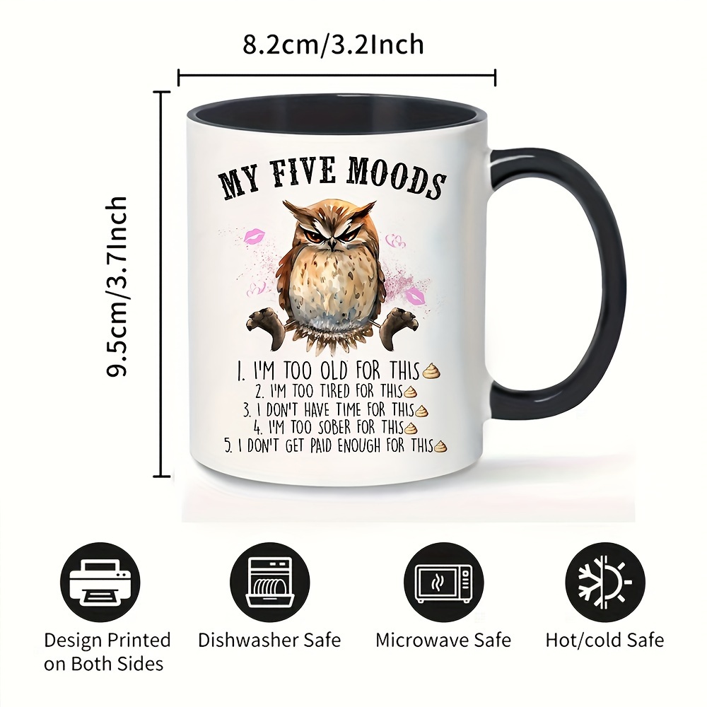 Customized Creative Printed 3D Animal Owl Design Travel Cup Coffee