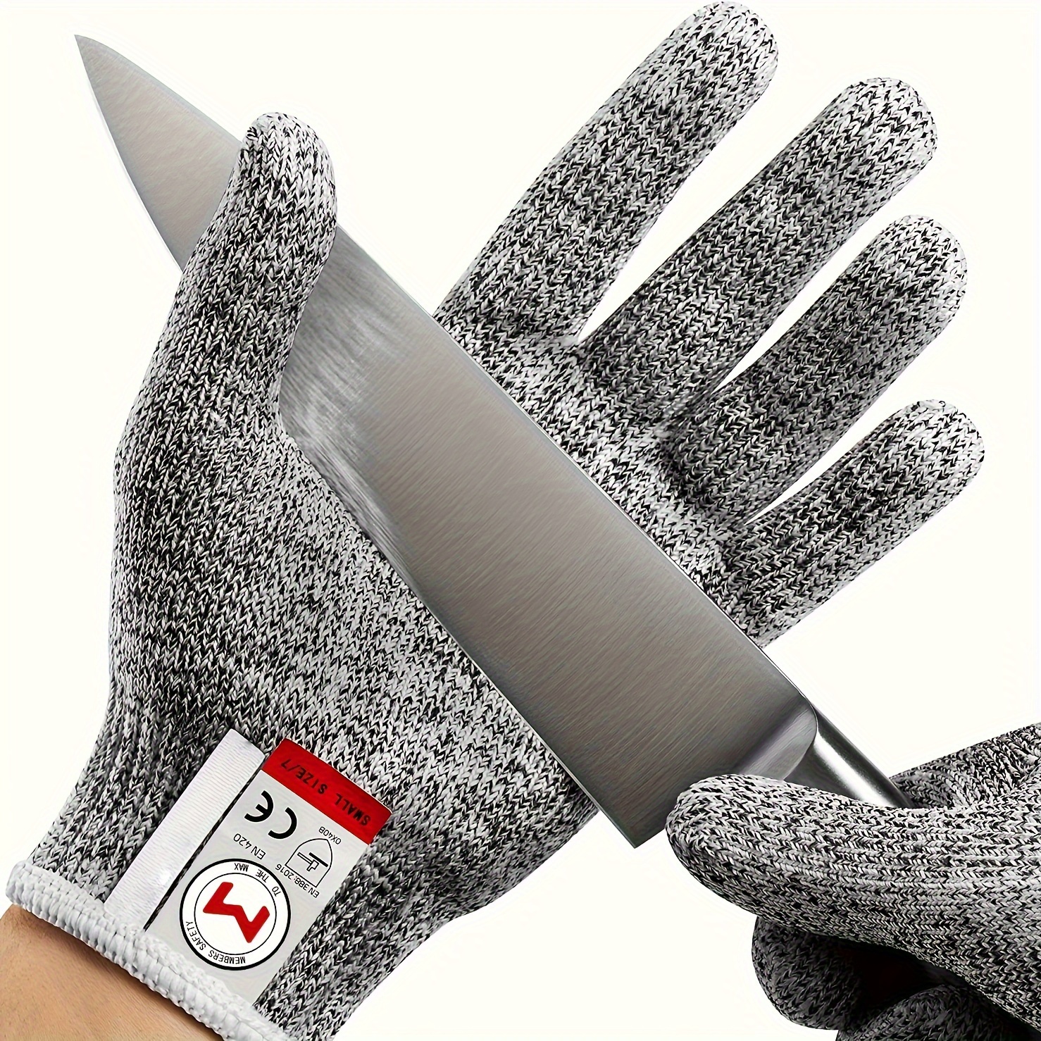 Guante resistente a cortes, de malla de acero inoxidable, de grado  alimenticio, guantes de malla metálica LVL A9, guante de carnicero para  cortar