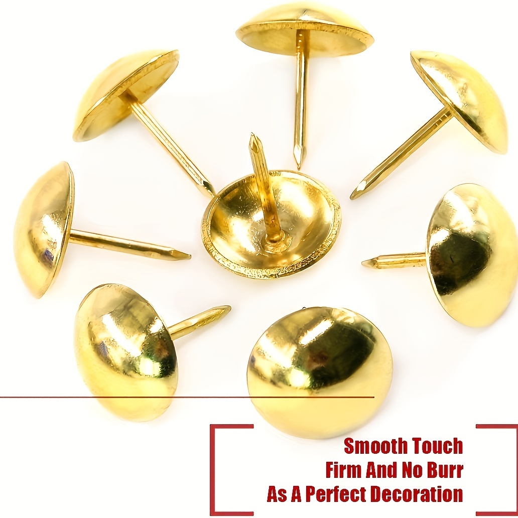 Golden Thumb Tacks Durable Steel Point With Round Great For - Temu