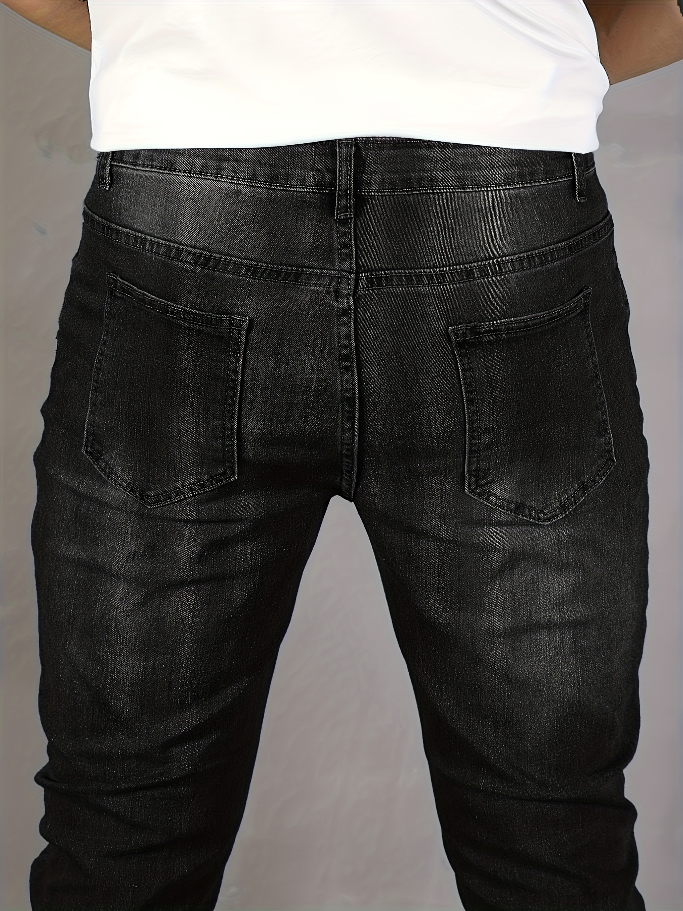 Straight Regular Jeans - Black - Men