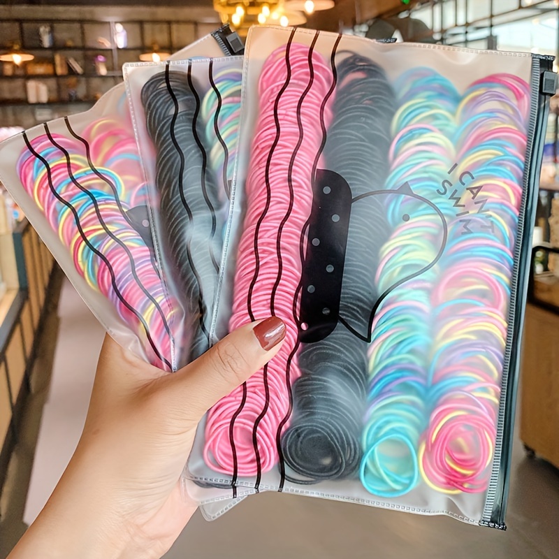 About 100-300-500pcs/pack Girls Cute Colorful Basic Elastic Hair Band Ponytail Hair Clip Youngsters's Hair Band Rubber Band Youngsters's Hair Accessories