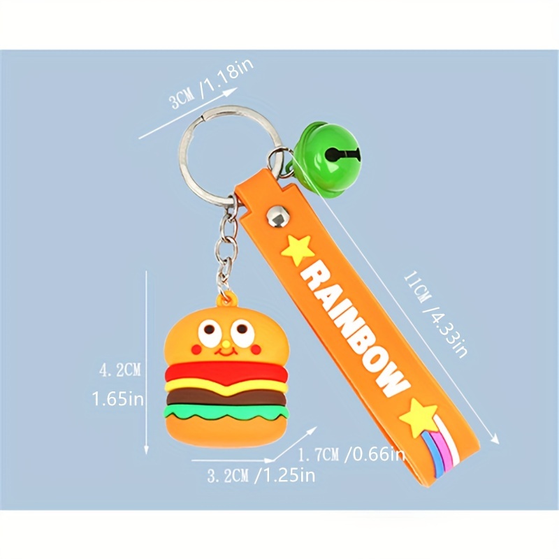 1pc Cartoon Sandwich Shaped Toy Keychain