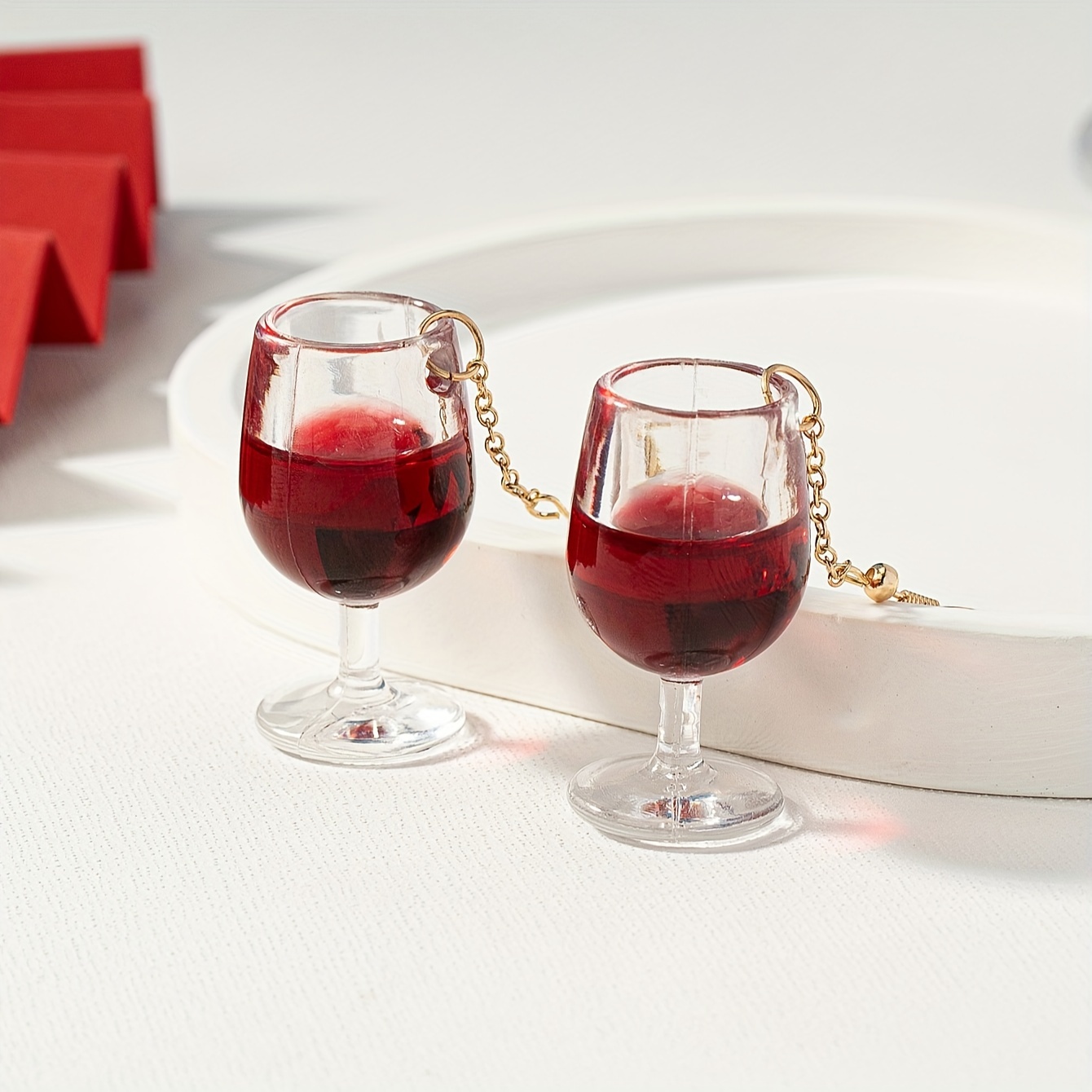 Dangle Earrings 14k Plated Wine Cup Pair Funny Party Accessories