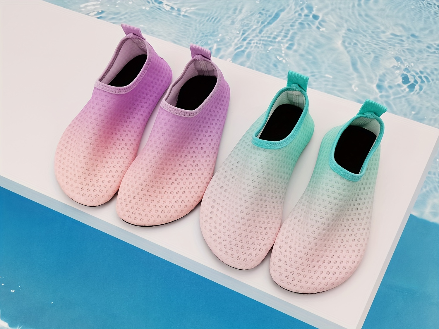 Cute Cartoon Barefoot Slip On Slippers, Lightweight Non Slip Quick Drying House Shoes For Girls, Swimming Walking Yoga, All Seasons