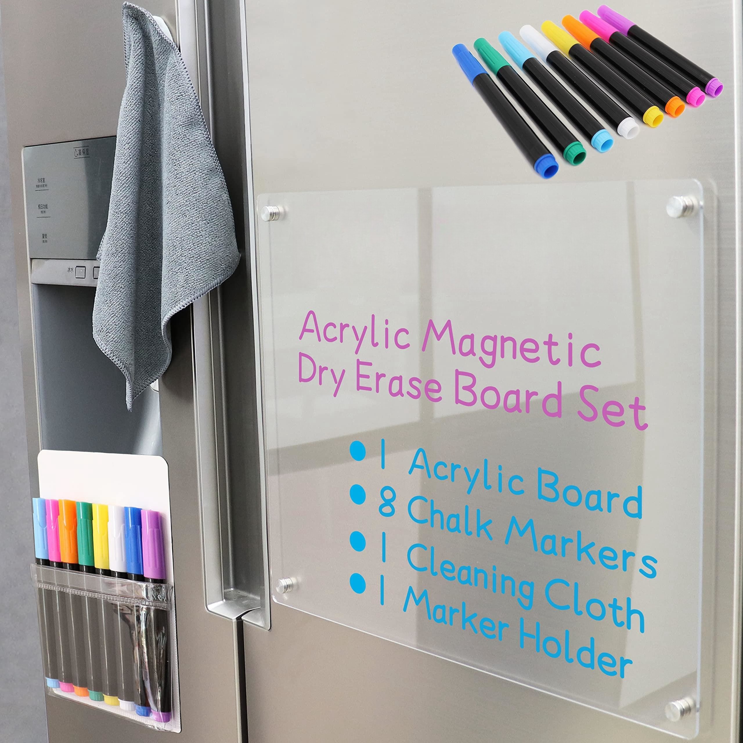 Tableau magnétique en acrylique transparent pour réfrigérateur