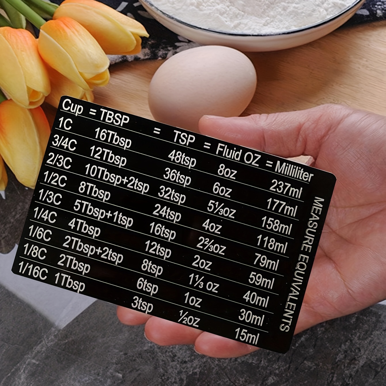 Stainless Steel Measurement Conversion Chart With Magnet - Temu