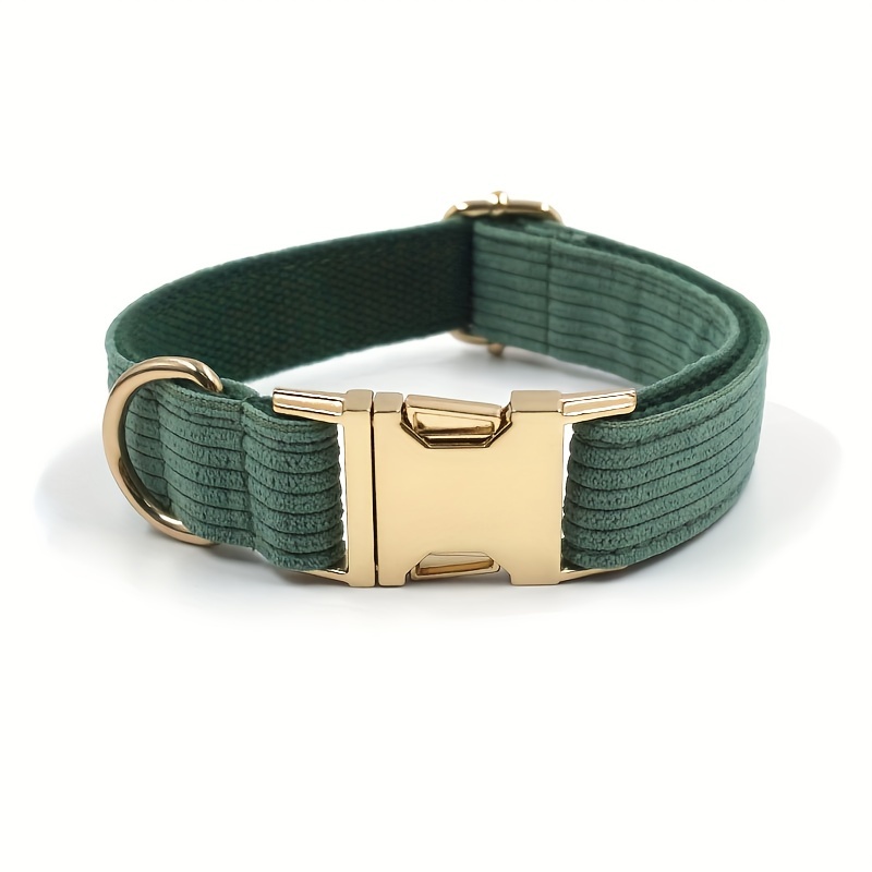 Personalized Corduroy Dog Collar with DIY Engraved Name