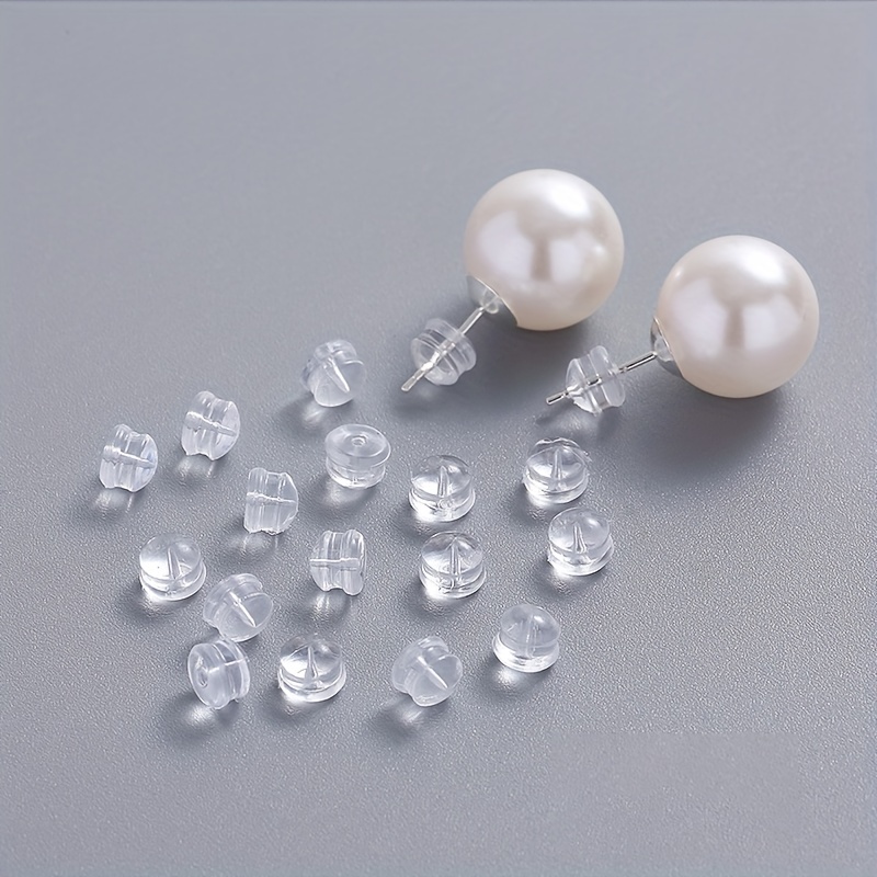 Silicone Earring Backs, Full Cover, 20pcs Clear Earring Backs Replacements, Hypoallergenic Earring Stoppers, Soft Ear Backings for Studs Hook