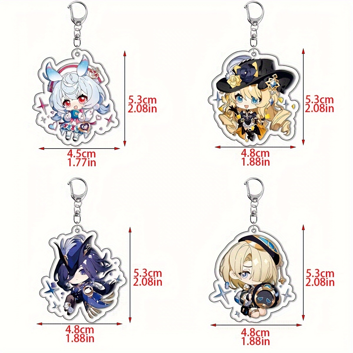 Japanese Anime Keychain Acrylic Cute Kawaii Key Chain Purse - Temu