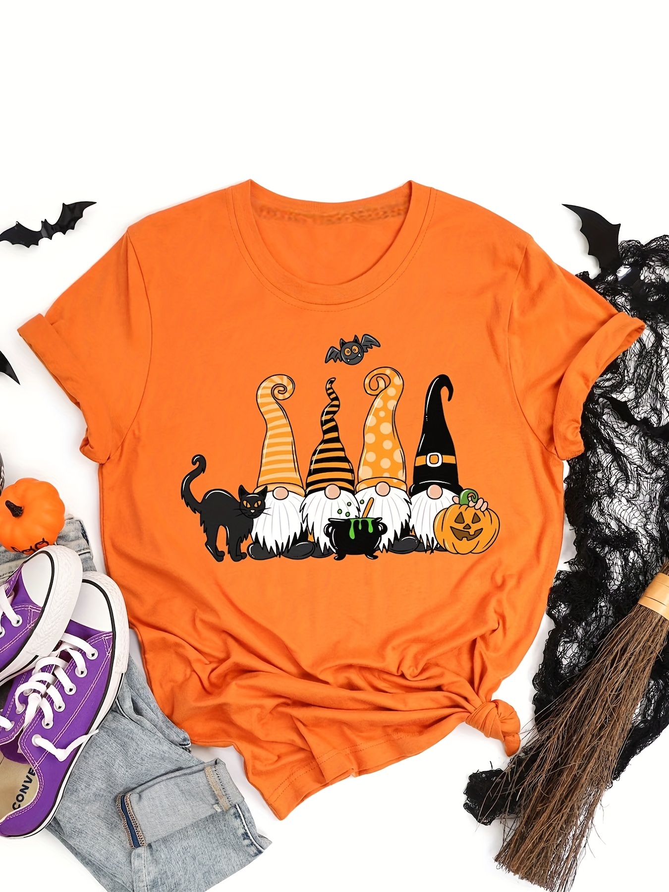 short sleeve halloween shirts for women