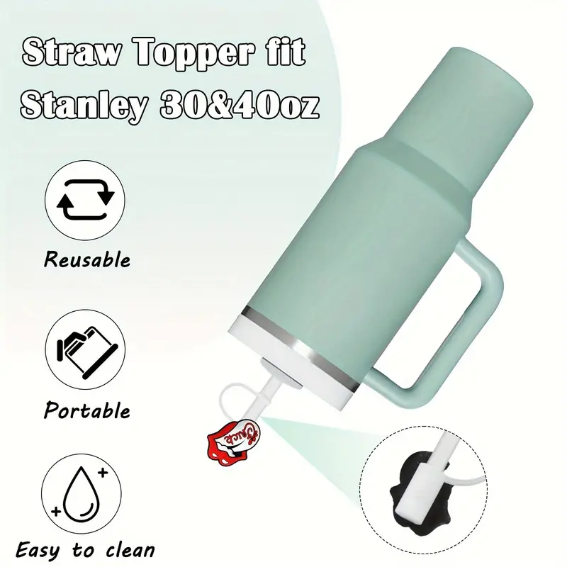 Straw Cover ,reusable Drinking Straw Lids Stanley Cup Straw Accessories  Splash Straw Protector Portable Straw Toppers Dust Straw Decoration - Temu