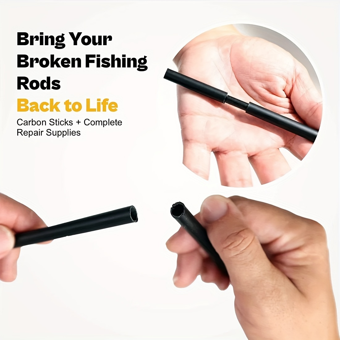 FishTrip Fishing Rod Repair Kit Hot Sale Carbon Fiber Sticks High