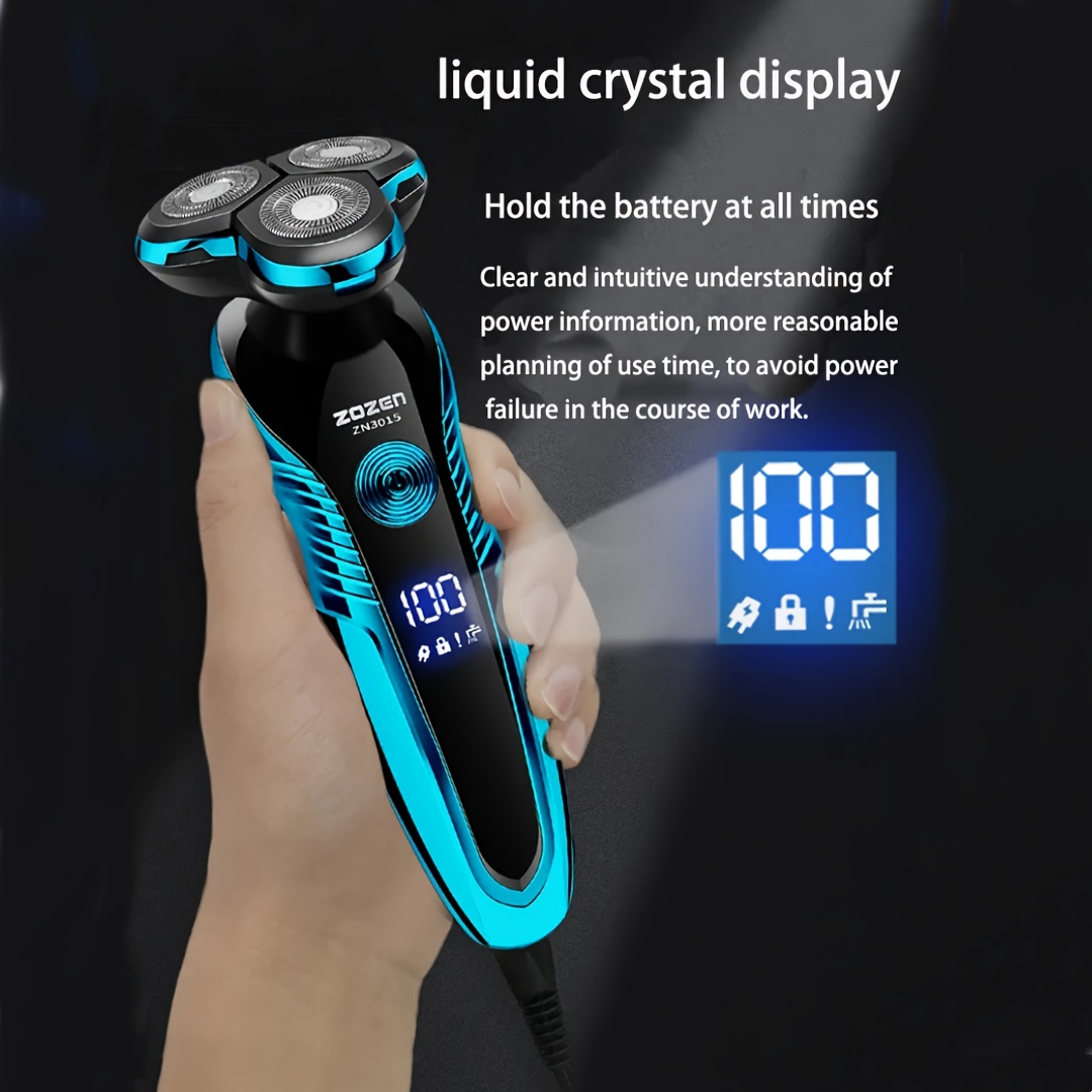 Maquinilla de afeitar eléctrica para hombres, afeitadora giratoria  eléctrica con pantalla LED, afeitadora reutilizable inalámbrica con  recortadora de