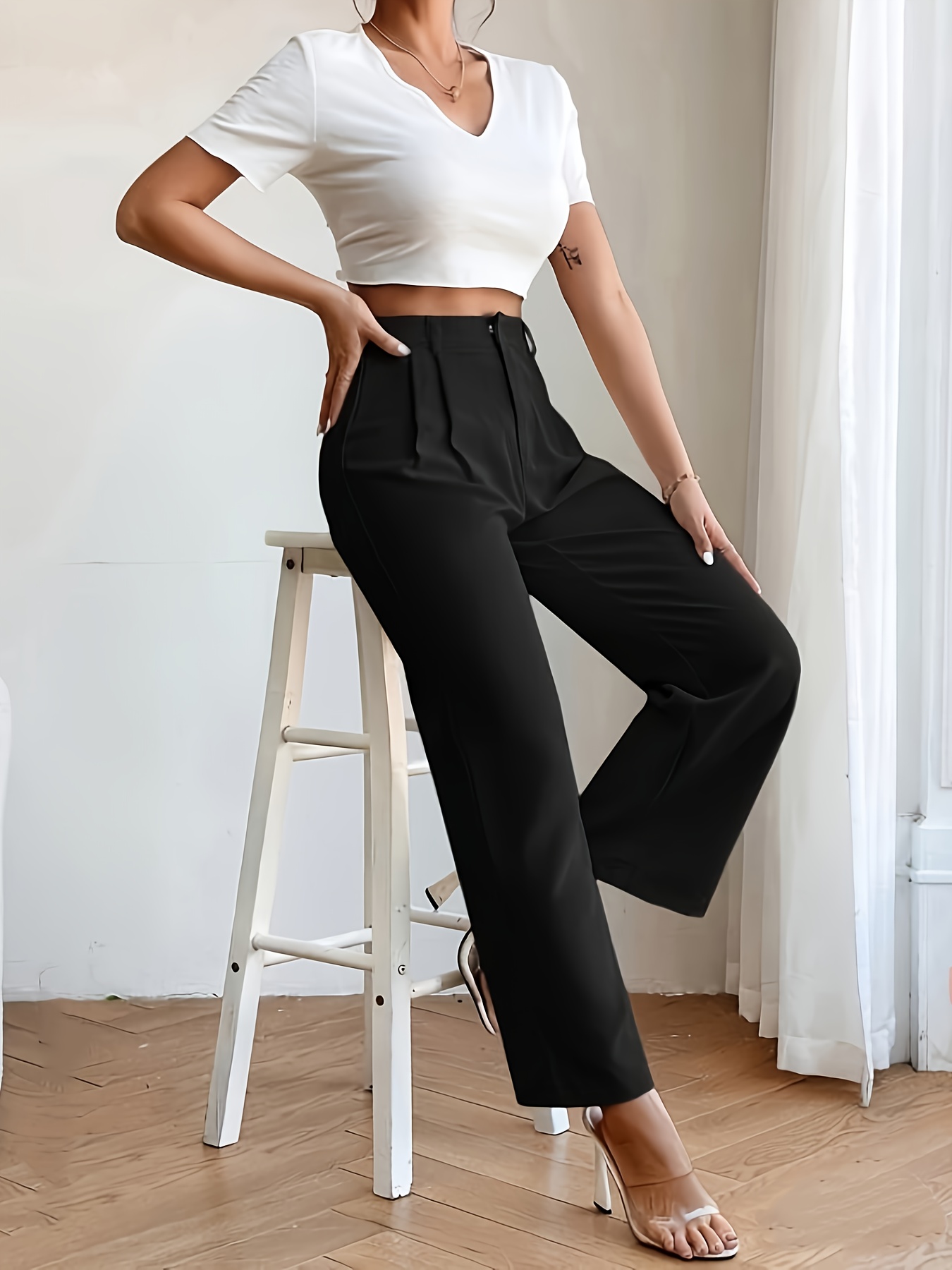 HIGH WAISTED LOOSE PANTS / HOLLYWOOD TROUSERS  High waisted loose pants,  Elegant outfit, Rich outfit