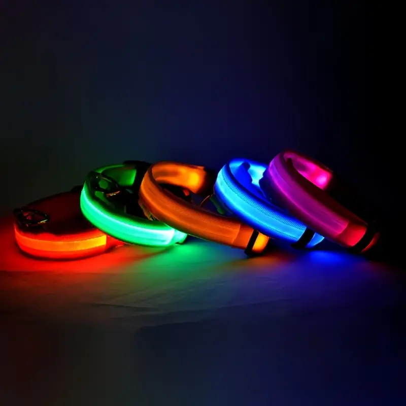 led glow in the dark pet collar for small and medium dogs keep your pet safe and visible during night walks 3