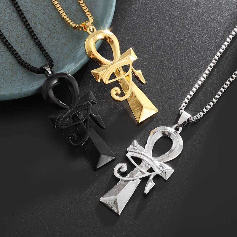 Mysterious Ancient Egypt Egyptian Ankh Cross Pyramid Pharaoh Earrings Punk Jewelry  Accessories