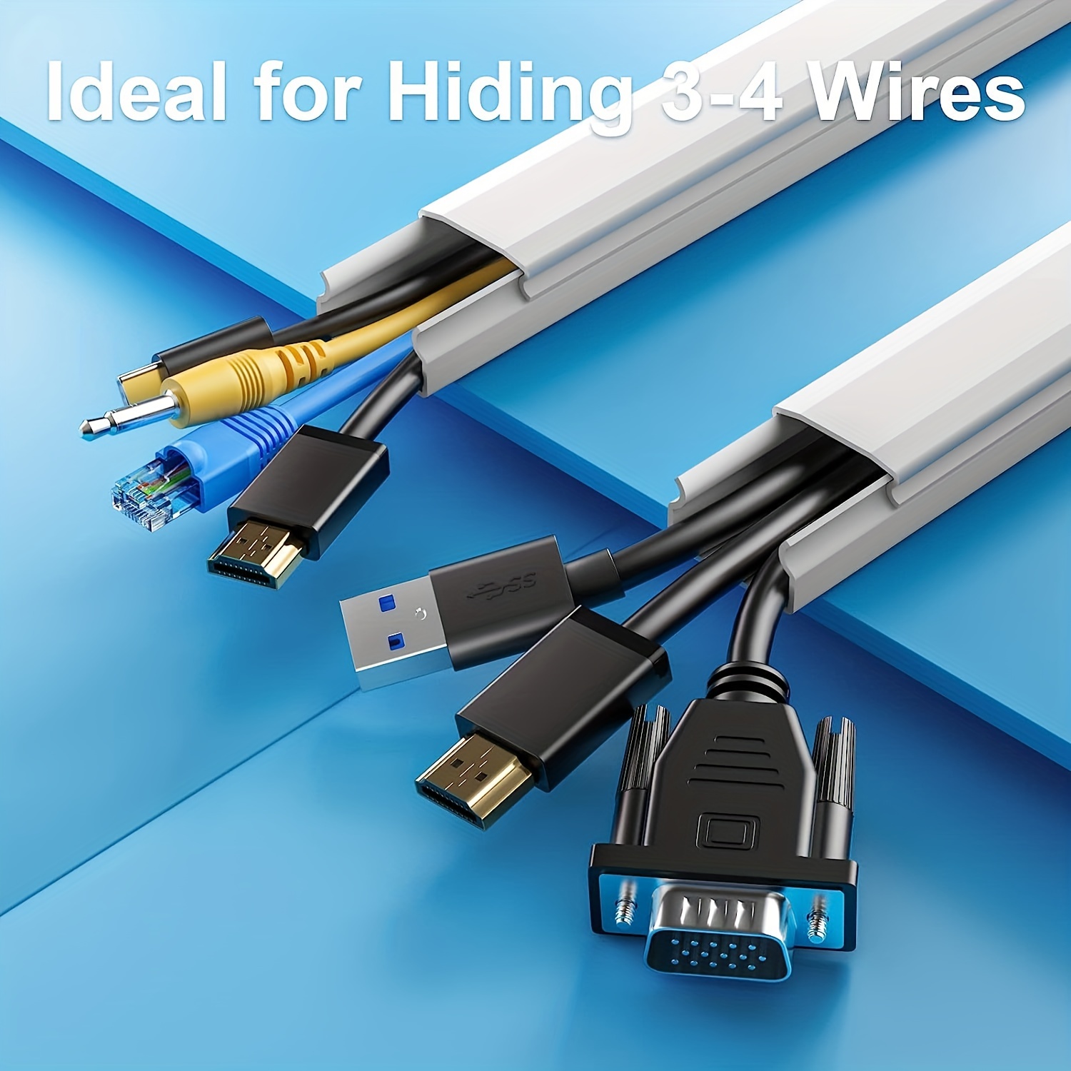  El sistema corrector de cables cubre cables, cables o cables,  kit de gestión de cubierta de cables para ocultar cables de alimentación de  TV de montaje en pared en el hogar