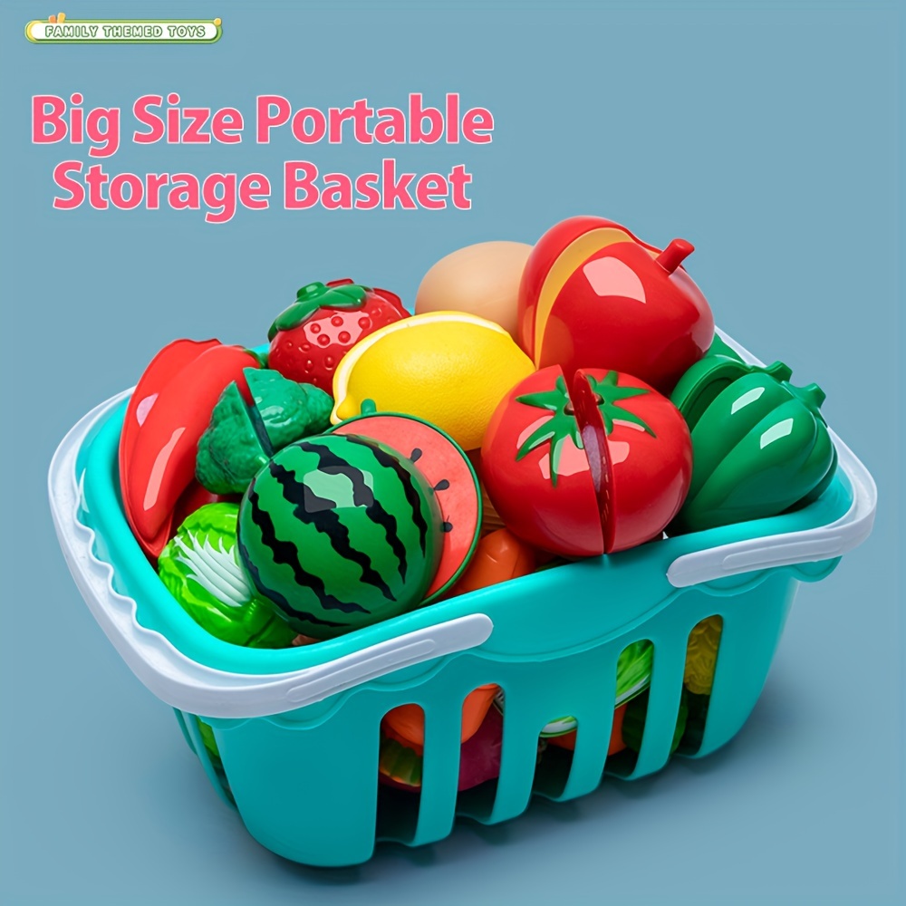 Playful Fruit Cutting Music Set with Spatula & Basket