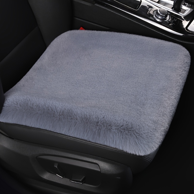 1pc Solid Plush Car Seat Cushion