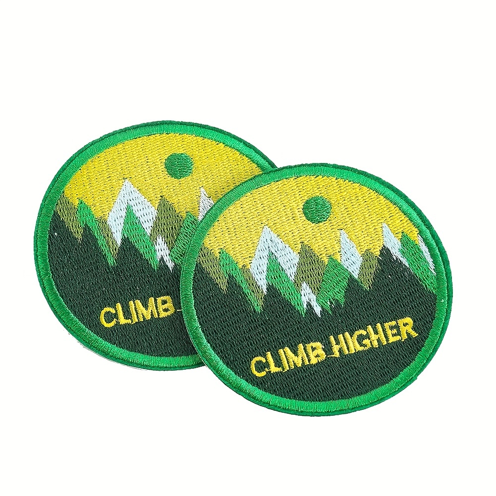 Sun Mountain Forest Circular Patches Diy Stickers Embroidery - Temu