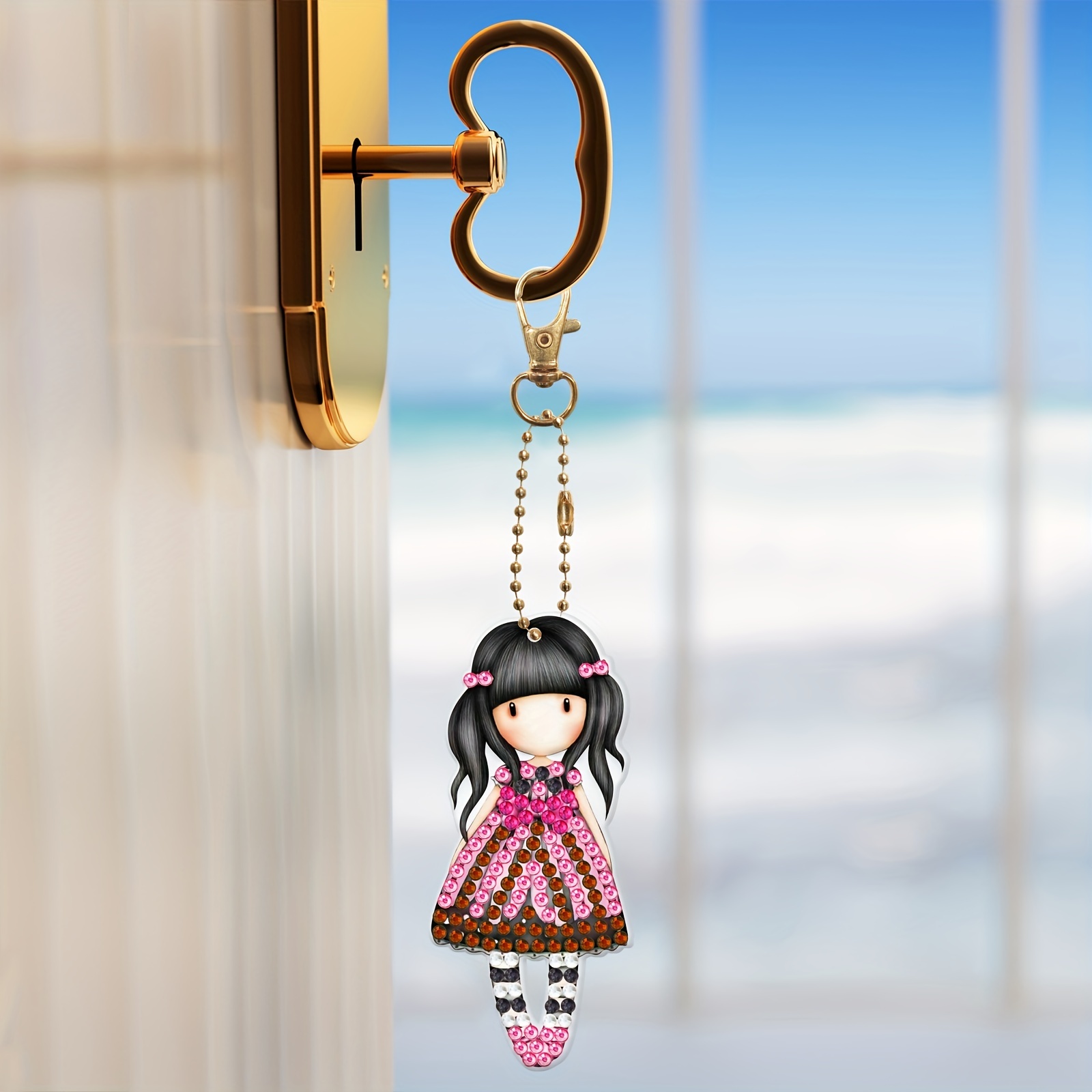 5D Diamond Painting Keychain Cute Girl Keychain Cartoon Animal Colorful Diamond Mosaic Kit Backpack Pendant Diy Daughter's Gift