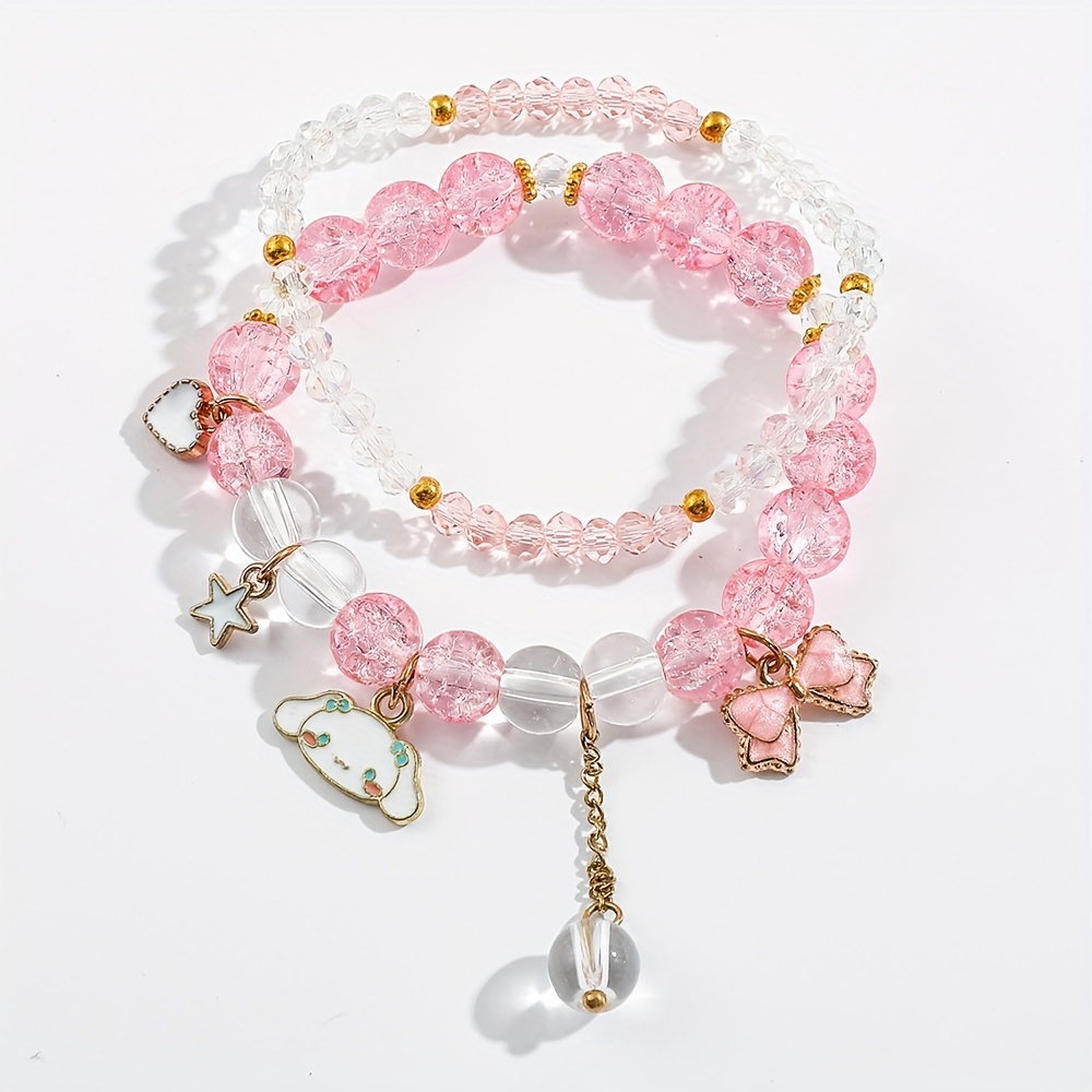 Anime Kawaii Sanrio Hello Kitty Bracelet Charms Metal Beads Making Kit Kids  Gift Jewelry Accessories - AliExpress