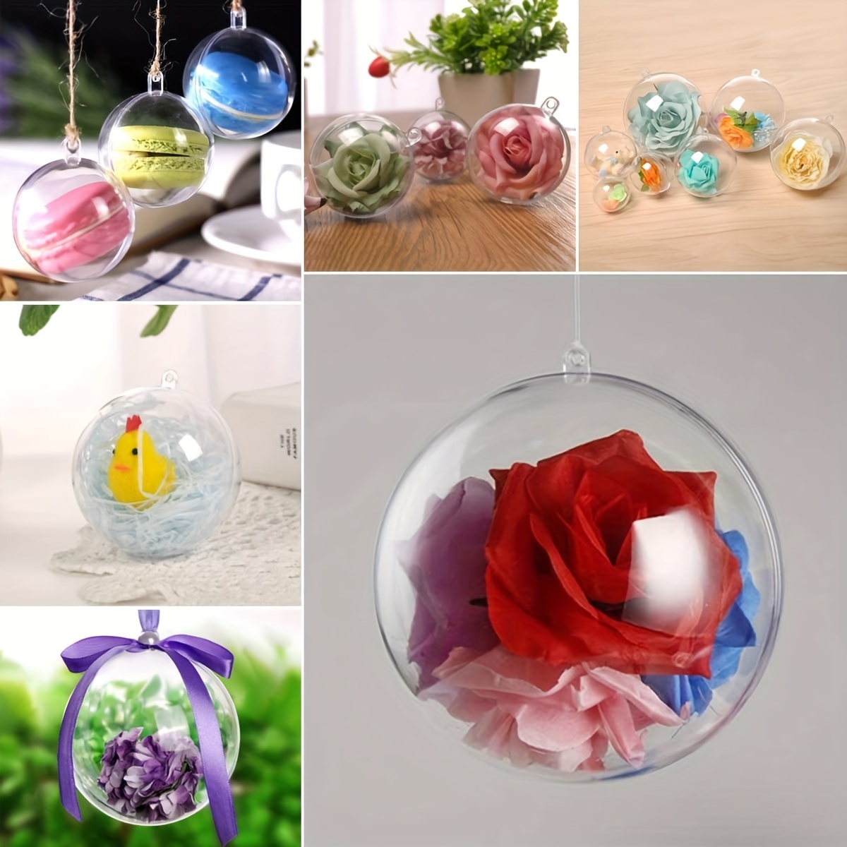 Fillable Clear Plastic Balls With Decorations(8 Styles