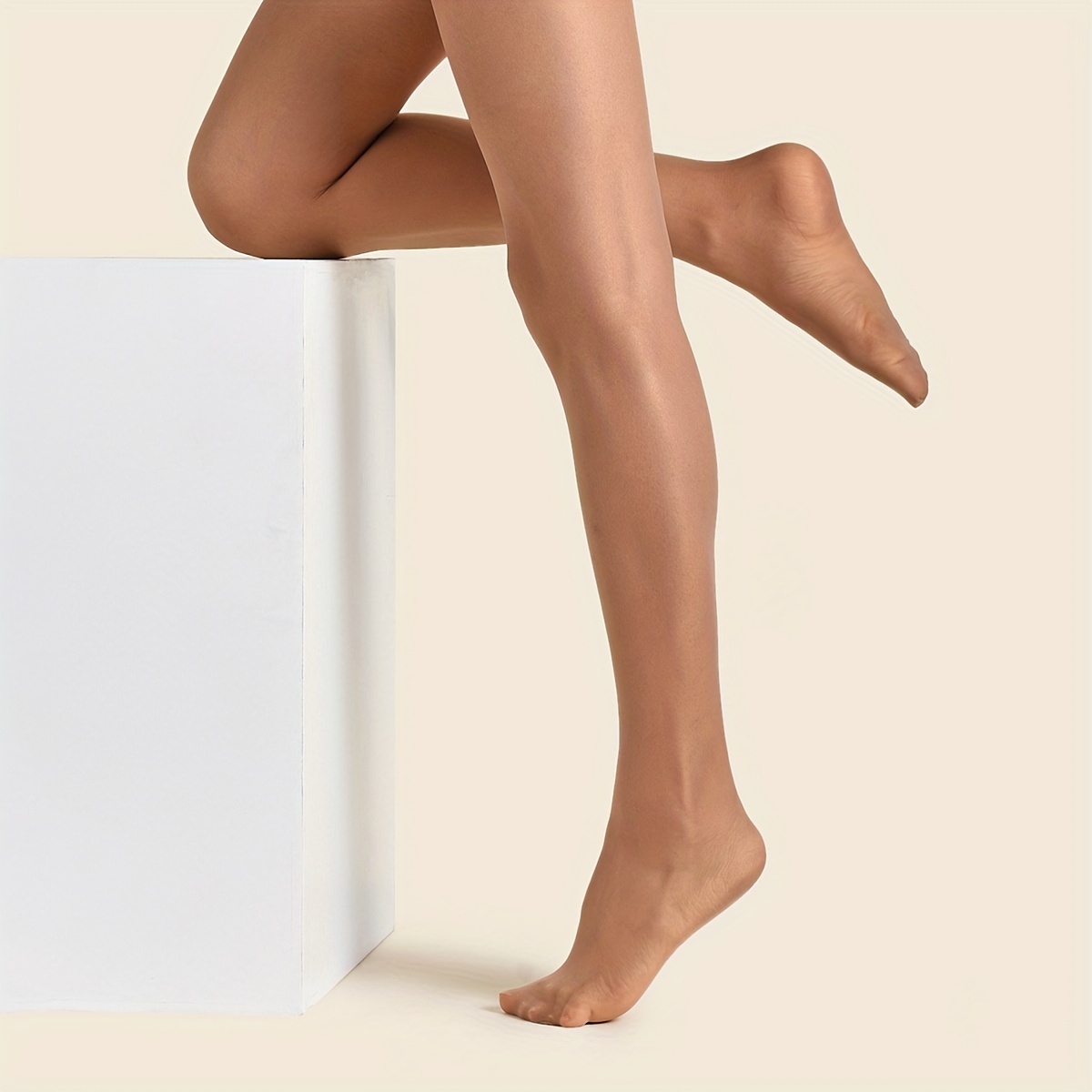 

Semi-sheer Solid Tights, Sexy High Waist Slim Footed Pantyhose, Women's Stockings & Hosiery