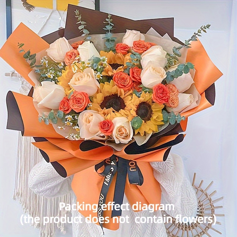 Flower Waterproof Plastic Bouquet Korean Wrapping Paper Gift - Temu