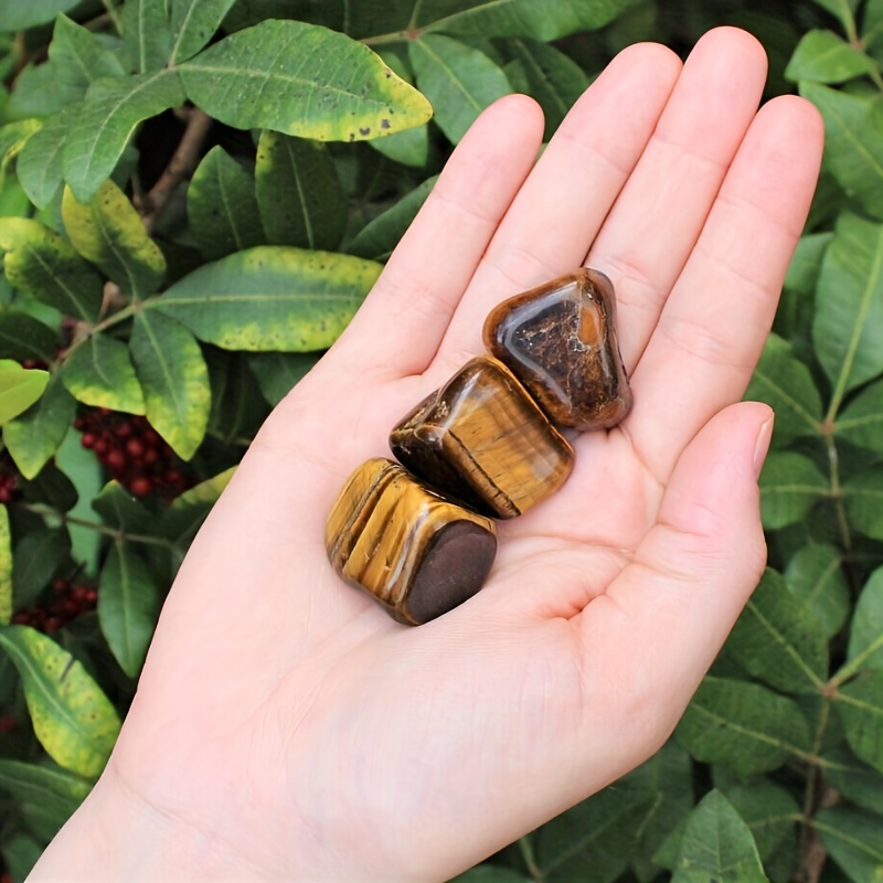 2pcs Natural Tiger Eye Tumbled Stones