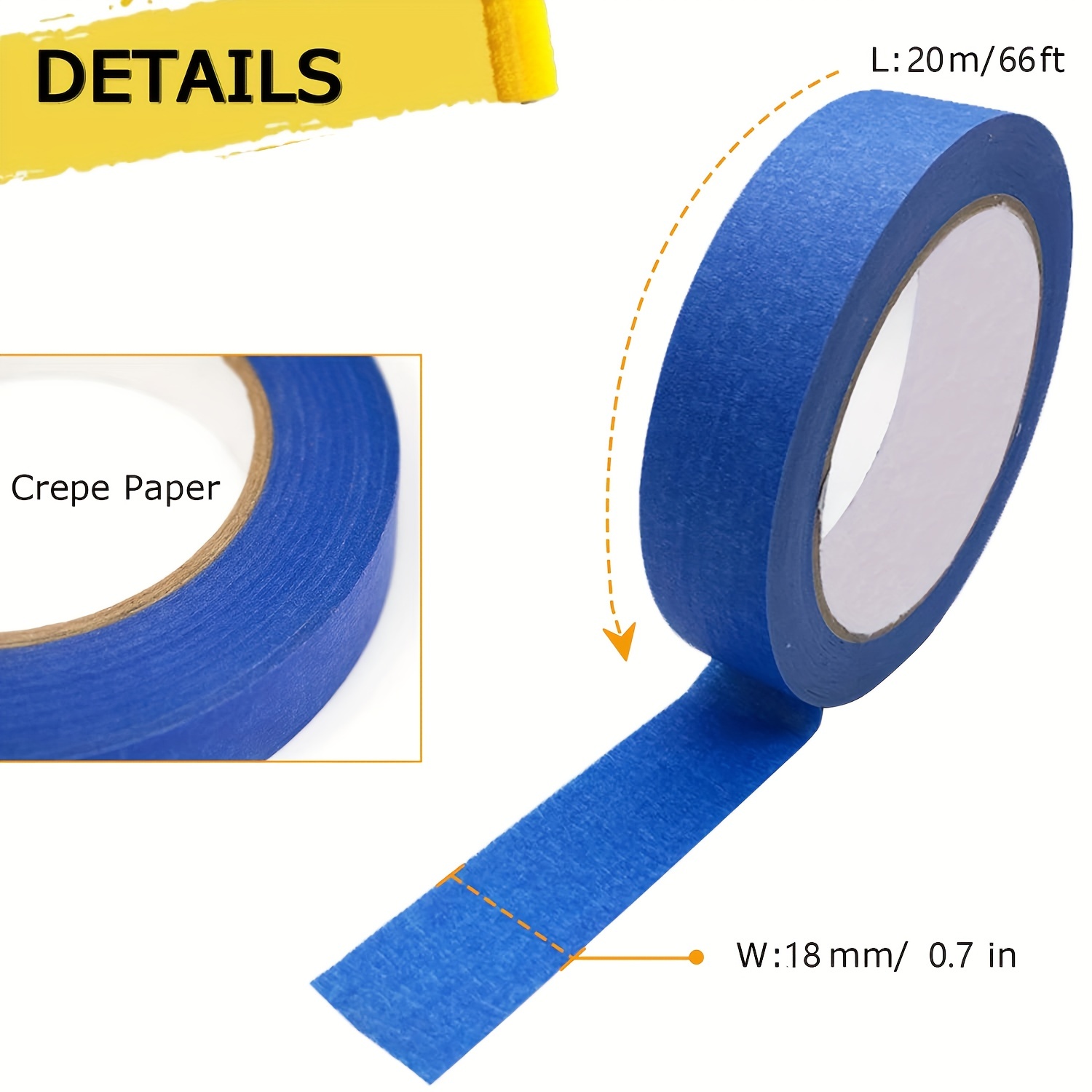 Extra Wide Masking Tape, 4 x 164ft - 24 Rolls Carton Pack