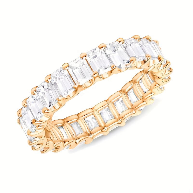 E-shop Trendige, elegante, einfache eingelegte Zirkonia-Ringe für Damen, Eheringe, Heiratsantrag, Jubiläums-Geschenke