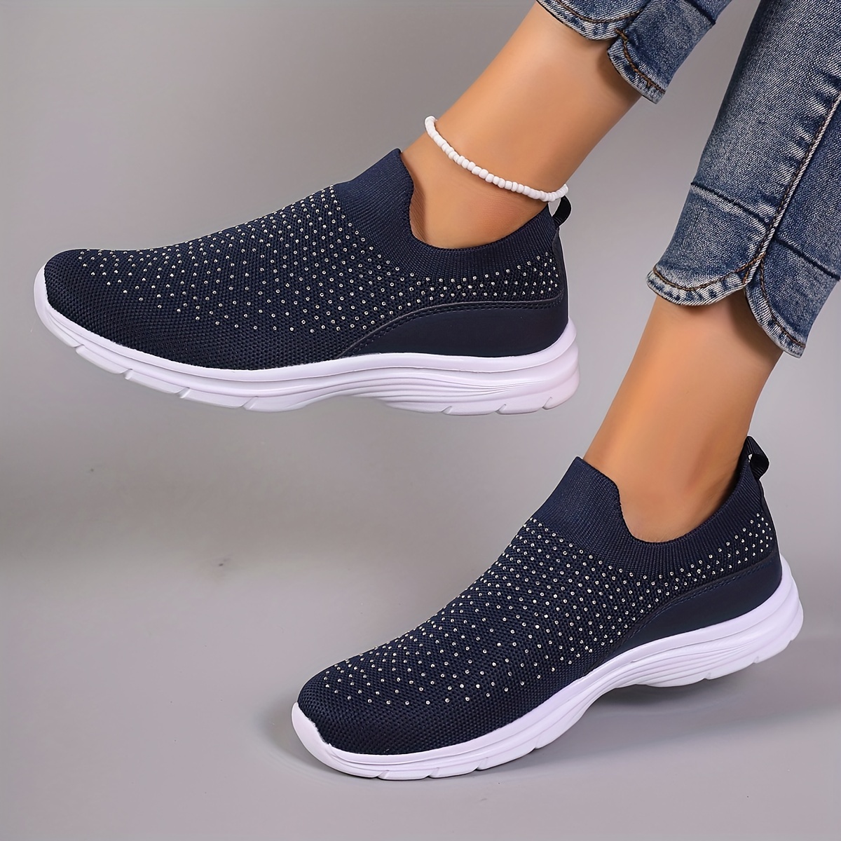 Women's Fashion Rhinestone Mesh Breathable Tennis Sports - Temu