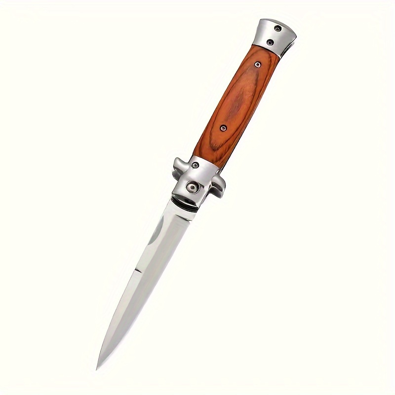 Cuchillo Plegable De Acero Inoxidable Con Cola De Milano Para Caza, Cuchillo  Plegable De Bolsillo Edc Con Mango De Madera De Color - Cuchillos De Cocina  - AliExpress