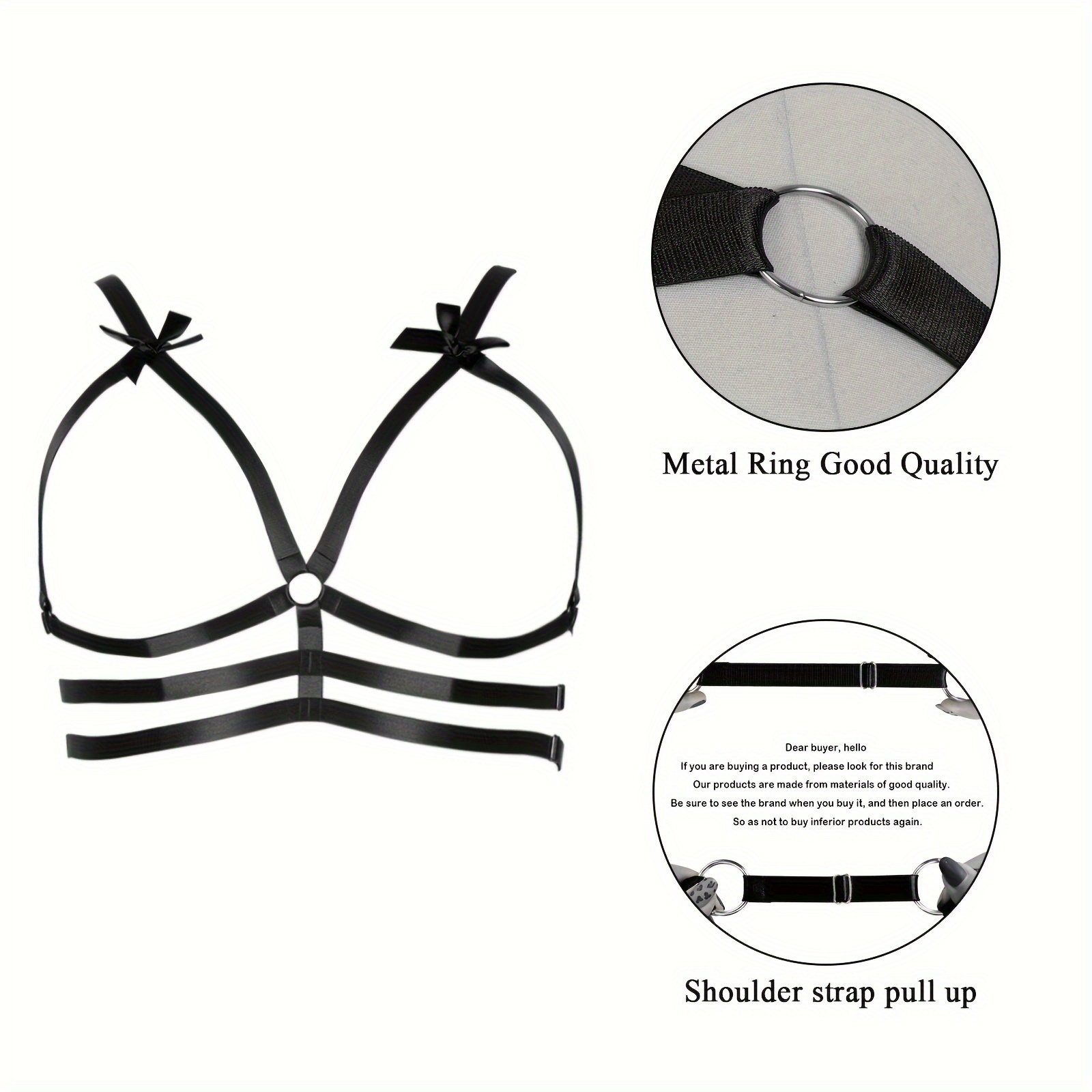 Seethrough Bras for Women Harness Strappy Hollow Out Cross Elastic Cage Bra  Cupless Bra Body Lingerie